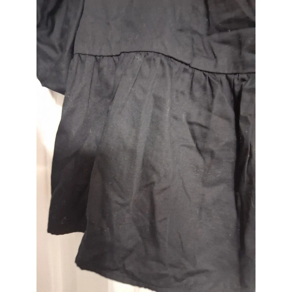 NWOT Women's Old Navy Puff Sleeve Poplin Peplum Top Size 3X Black N6